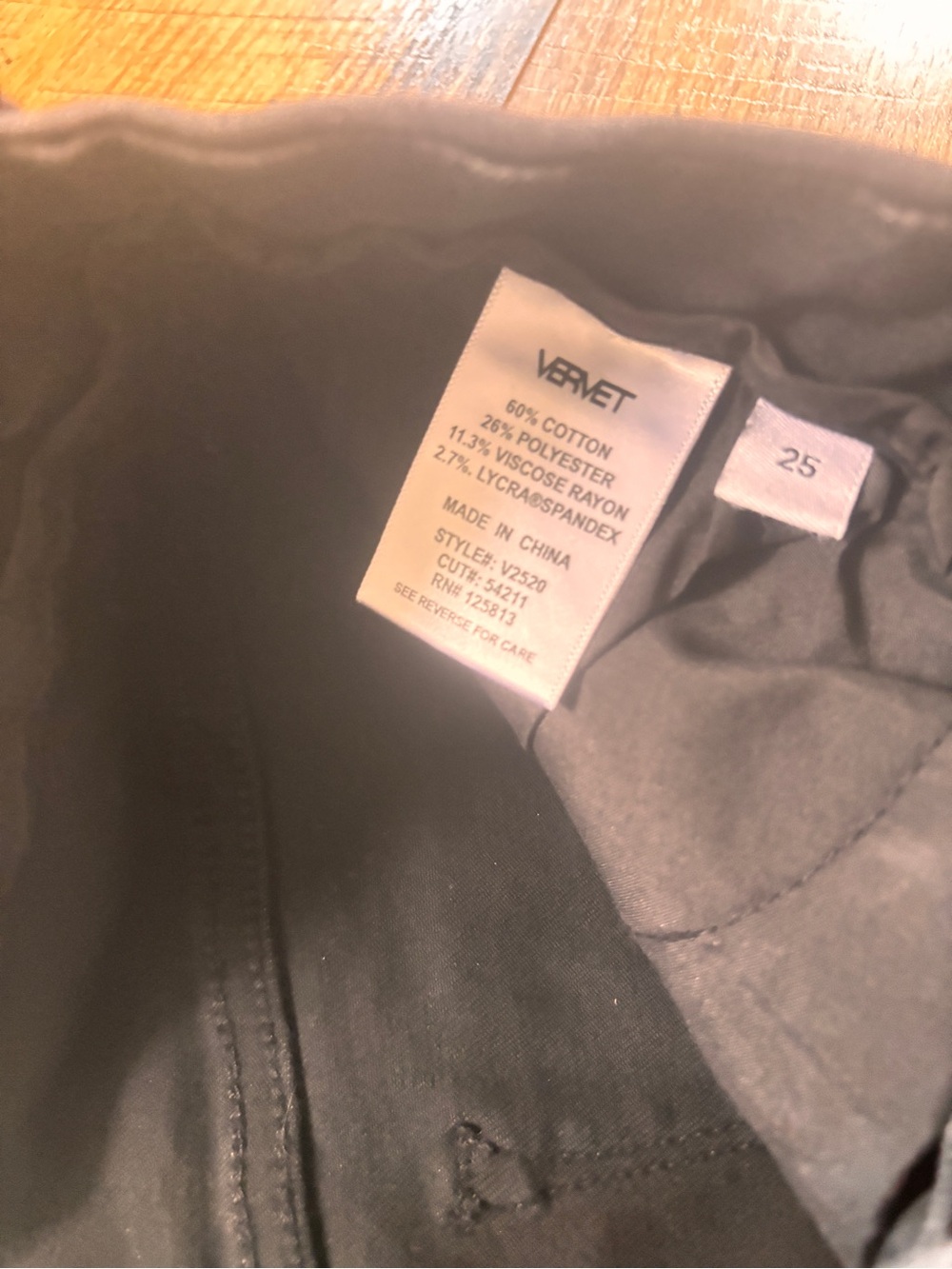 VERVET Black High Rise Raw Hem Flare Jeans Size 25 - Picture 6 of 9